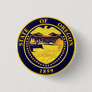 State Seal of Oregon 1 Inch Round Button