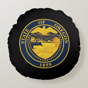 State seal of Oregon Round Pillow