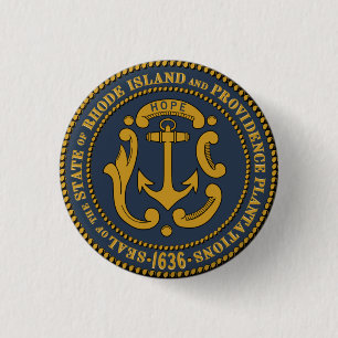 State Seal of Rhode Island 1 Inch Round Button