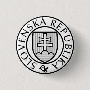 State Seal of Slovakia 1 Inch Round Button