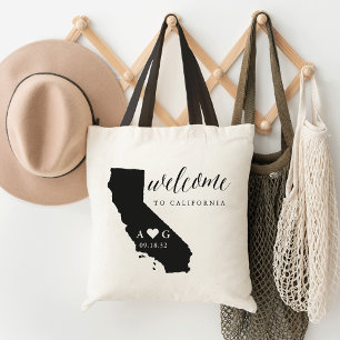 State Silhouette Wedding Welcome Tote   California Bag
