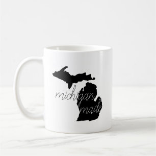 State Silhouette With Michigan Made Typography Coffee Mug