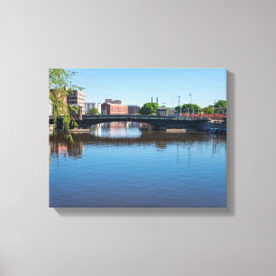 state street bridge crossing milwaukee river canvas print