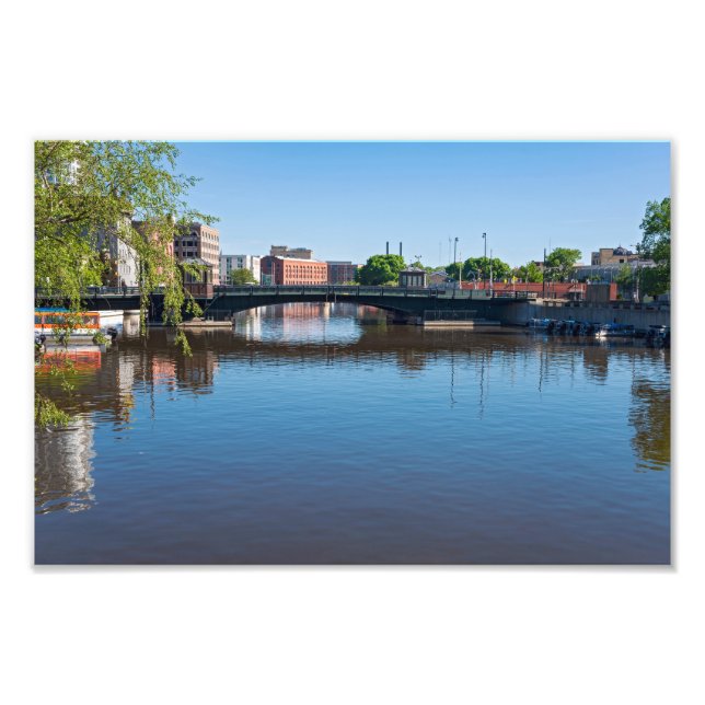state street bridge crossing milwaukee river photo print (Front)