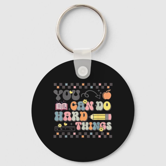 State Testing Test Day Teacher Can Do Hard Things Keychain (Front)
