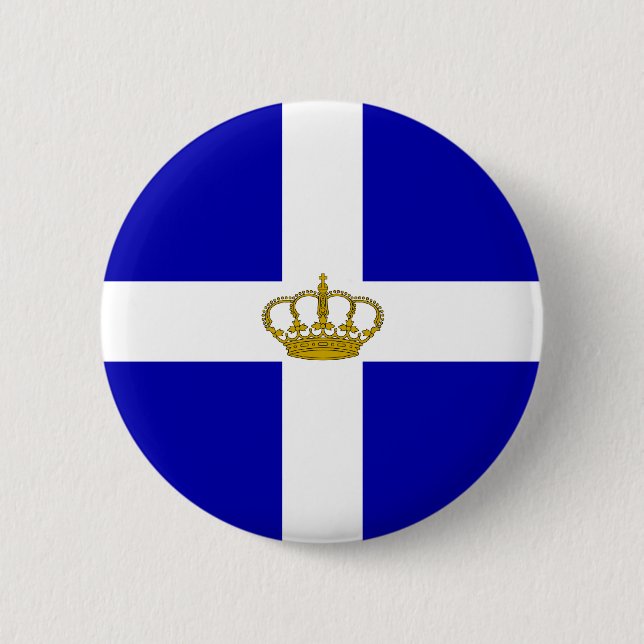 State   the Kingdom Greece, Greece 2 Inch Round Button (Front)