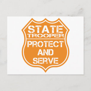 State Trooper Badge Protect and Serve Postcard