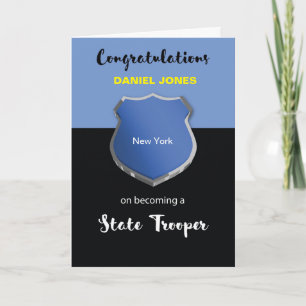 State Trooper, Congratulations, Custom Name/State Card