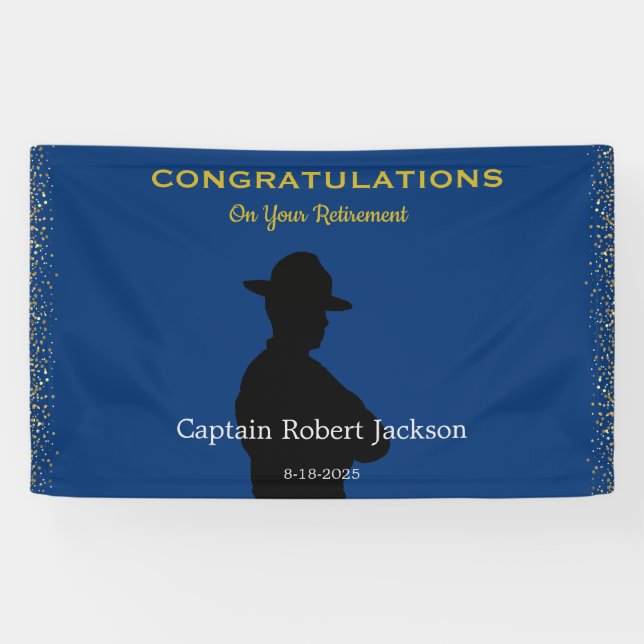   State Trooper Highway Patrol  Retirement Banner (Horizontal)