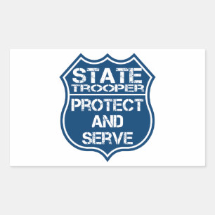 State Trooper Police Badge Protect and Serve Sticker