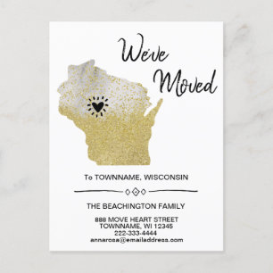 *~* STATE WISCONSIN New Home Address Moving - Announcement Postcard