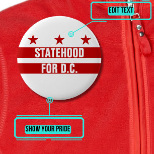 Statehood for Washington DC Button