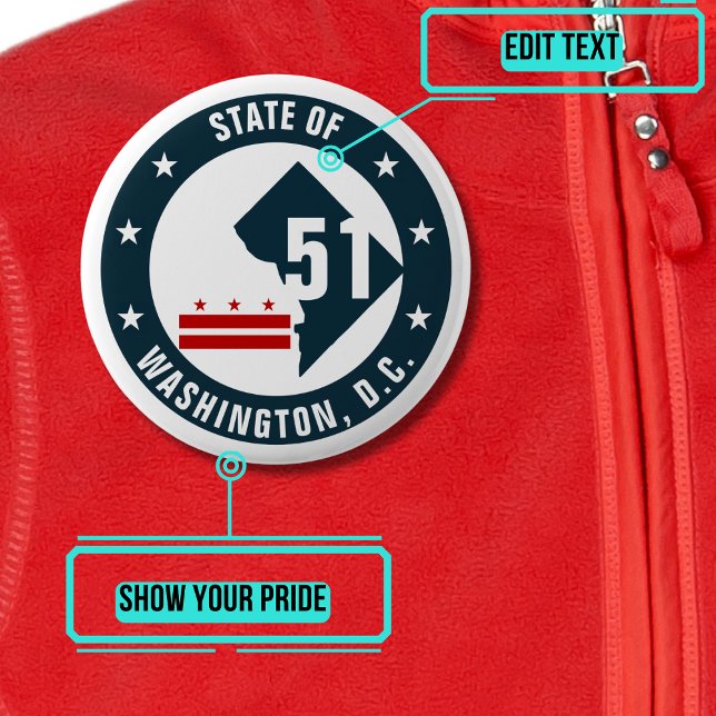 Statehood for Washington DC Logo Button (Please enjoy our design and see the others in the collection.)