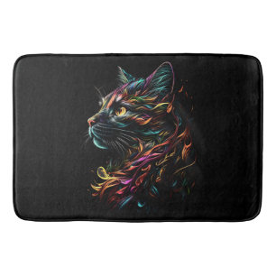Stately Feline Profile Bath Mat