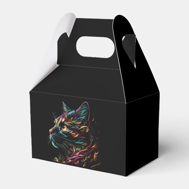 Stately Feline Profile  Favor Box (Front Side)
