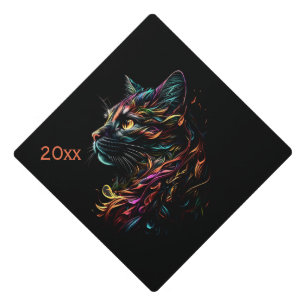 Stately Feline Profile  Graduation Cap Topper