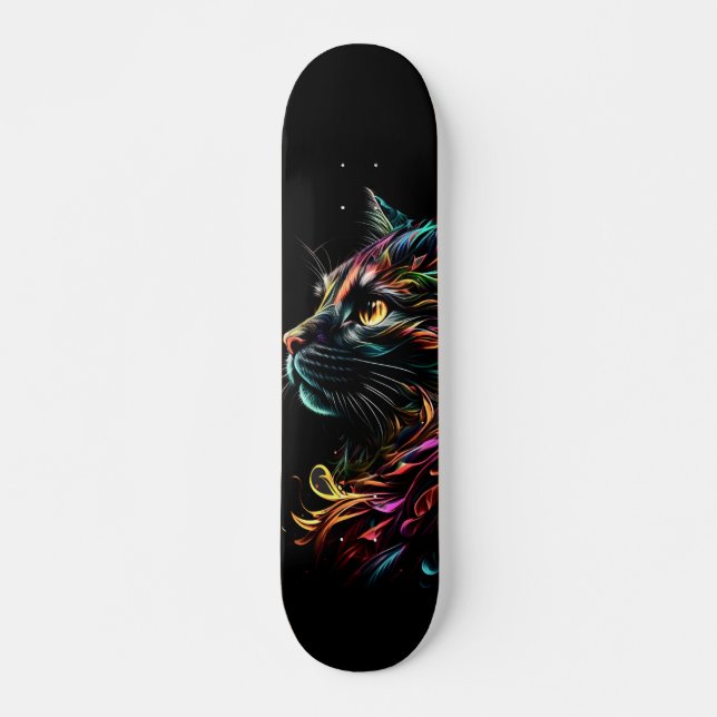 Stately Feline Profile  Skateboard (Front)