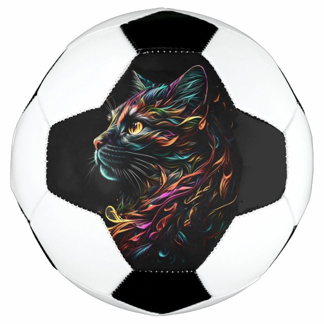 Stately Feline Profile  Soccer Ball (Front)