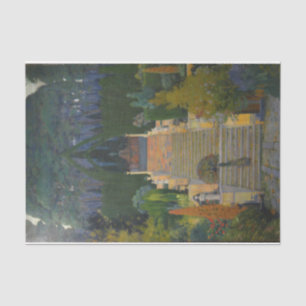 Stately Garden in Mallorca (by Santiago Rusiñol) Tissue Paper