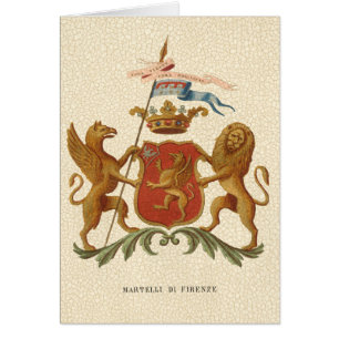 Stately Heraldic Badge with Griffin and Lion