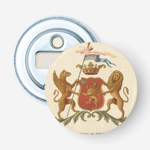 Stately Heraldic Badge with Griffin and Lion Bottle Opener
