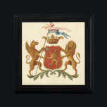 Stately Heraldic Badge with Griffin and Lion Gift Box<br><div class="desc">This handsome heraldic badge features a griffin and a lion. The lion is holding a shield while the griffin holds a spear with Latin words that translate to "The Power of True Nobility." Show off your true nobility with this stately print!</div>