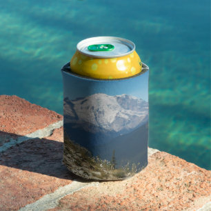 Stately Mount Rainier Landscape Can Cooler