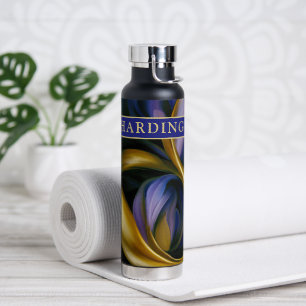 Stately Purple  & Gold Colour Abstract Swirl / Nam Water Bottle