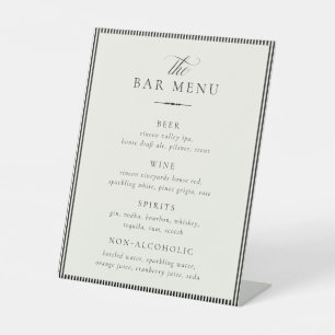 STATELY Wedding Bar Menu Pedestal Sign