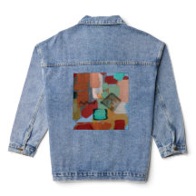 Statement Denim Jacket with Abstract Artwork