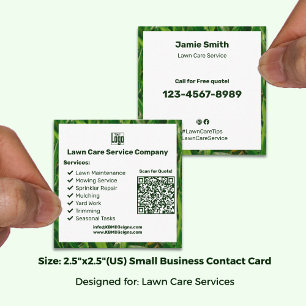 Statement Garden Maintenance Logo QR Code  CTA  Square Business Card