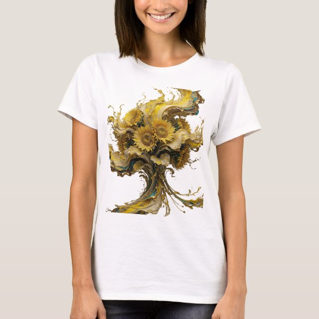 Statement Gold ABSTRACT ART Art Print T-Shirt (Front)