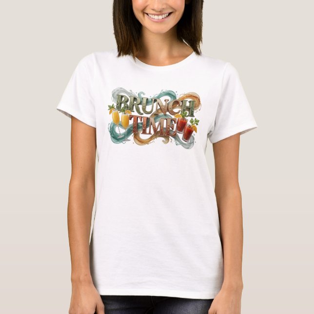 Statement Orange BRUNCH TIME Shirt Design (Front)