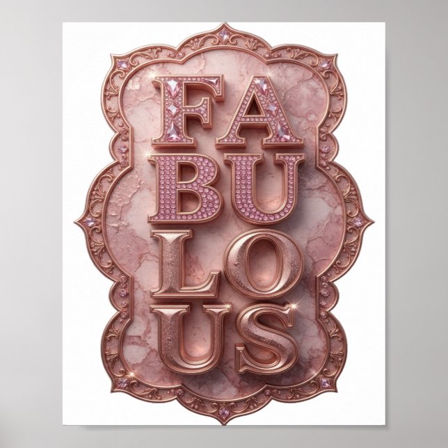 Statement Pink FABULOUS Custom Design Poster (Front)