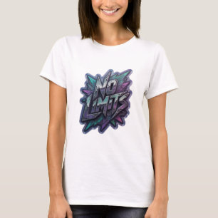 Statement Purple NO LIMITS 3D Text Art T-Shirt