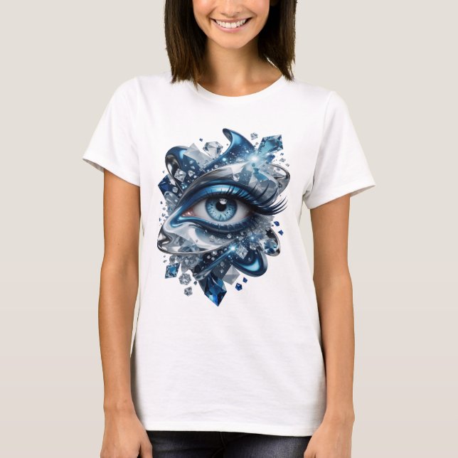 Statement Silver ABSTRACT ART Art Print T-Shirt (Front)