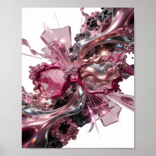 Statement Silver ABSTRACT ART Art Print v2