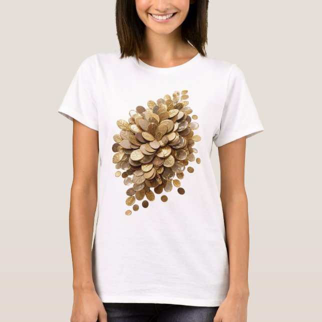 Statement Silver ABSTRACT ART Artistic Motif T-Shirt (Front)