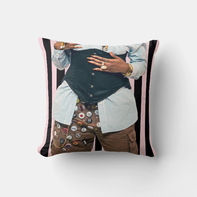 Statement Streetwear Throw Pillow (Front)