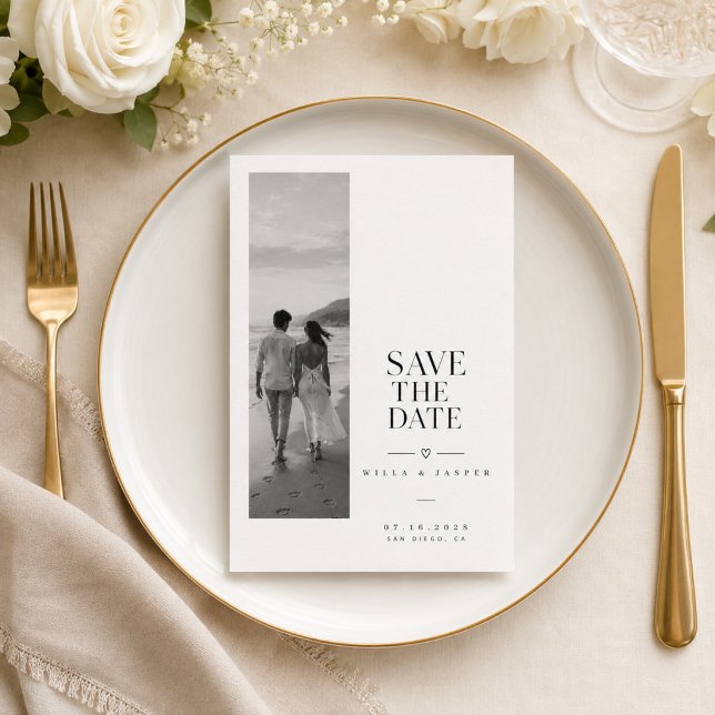 Statement Typography Wedding Save The Date Card (Creator Uploaded)