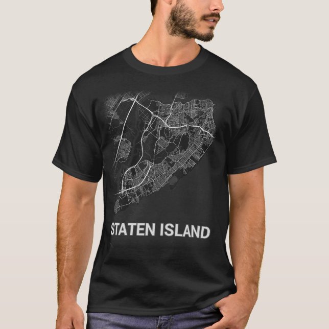 Staten Island city map (LARGE PRINT) T-Shirt (Front)