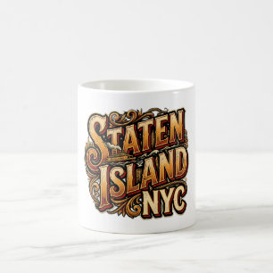 Staten Island Ferry New York City Nautical Illustr Coffee Mug