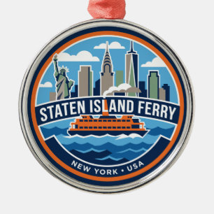 Staten Island Ferry USA Metal Ornament