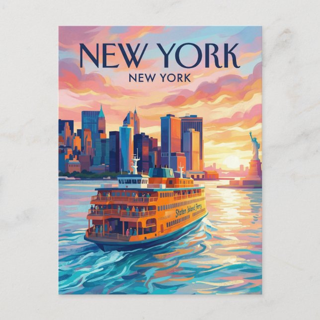 Staten Island Ferry USA Postcard (Front)