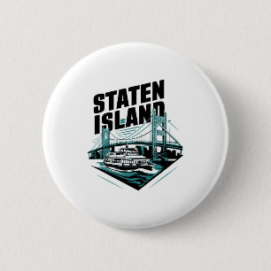 Staten Island New York Ferry _1 2 Inch Round Button
