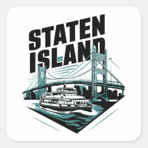 Staten Island New York Ferry Square Sticker