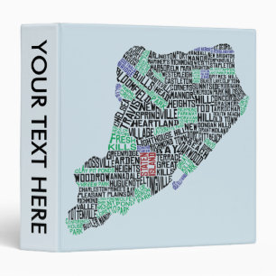 Staten Island NYC Word Art Map Binder