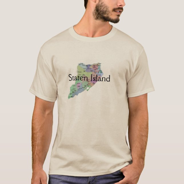 Staten Island (Over map) T-Shirt (Front)
