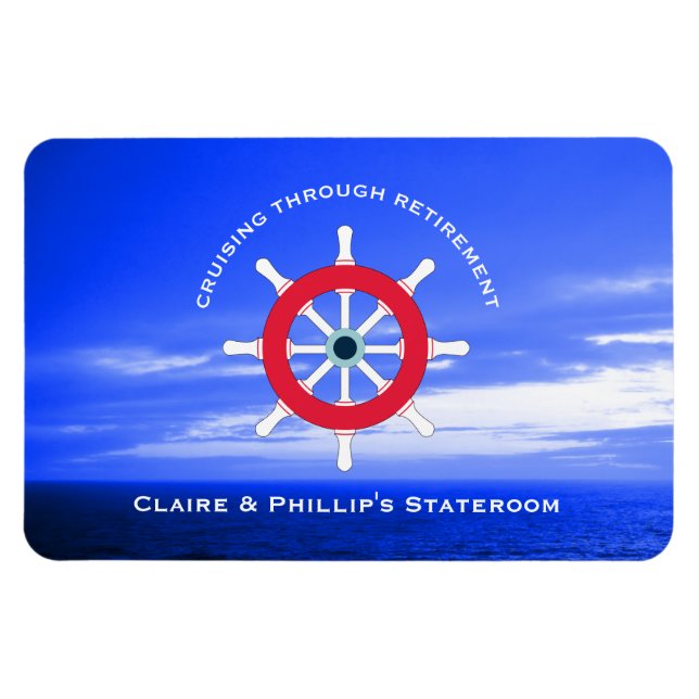Stateroom Door Marker Personalized Retirement Magnet (Horizontal)