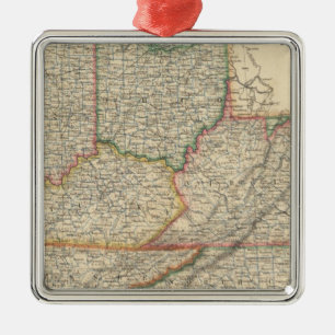 States of Delaware and Maryland Metal Ornament